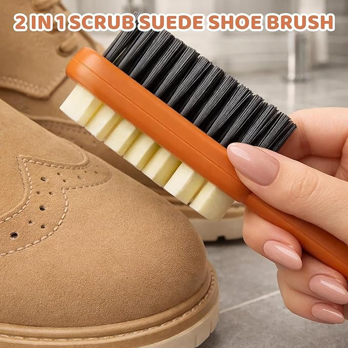 3PCS Suede Brush Set, Compact Design Rubber Shoe Brush, Shoe Cleaning Brush Suitable for Professionals and Sneaker Enthusiasts