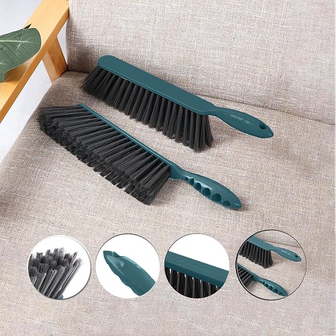 2pcs Hand Broom Soft Bristle Cleaning Brush with Handle Small Brooms Hand Brushes for Cleanings Mini Brooms Comfortable Grip Brush for Sofa Bed Car Bedroom Cleaning Broom Tools Apartment Essentials