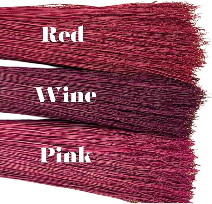 Broomcorn 16" 1/2 lb Bundles, Rainbow Broom Corn, Straw Broomcorn for Broom Making, Grass hurl, Kitchen Witch Crafts and Florals (Wine)