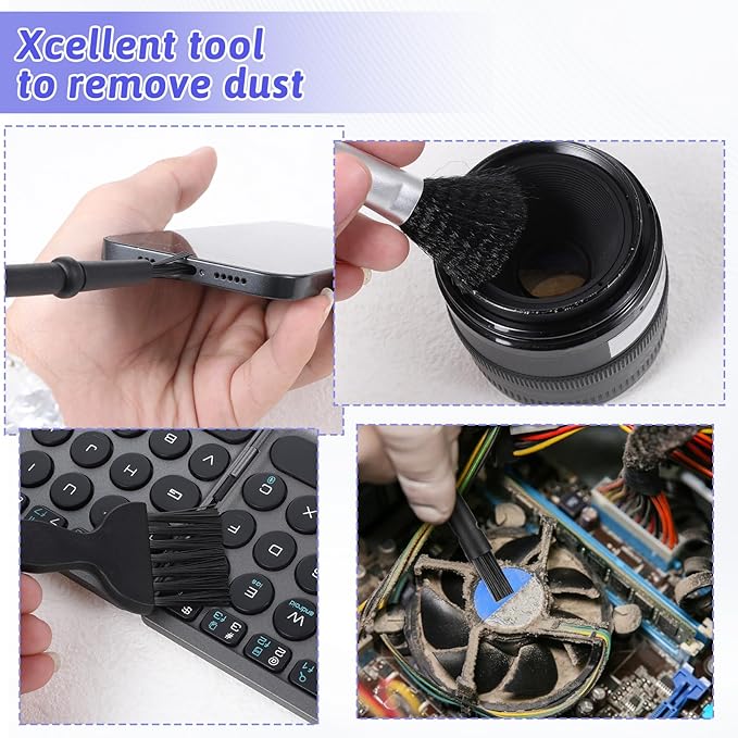 6 PCS Mini Keyboards Cleaner Brushes Kit, Small Keyboard Brush Nylon Anti Static Dusting Brush Electronics Cleaning Small Spaces Keyboard Cleaning Brushes for Cleanings Computer Motherboard Camera