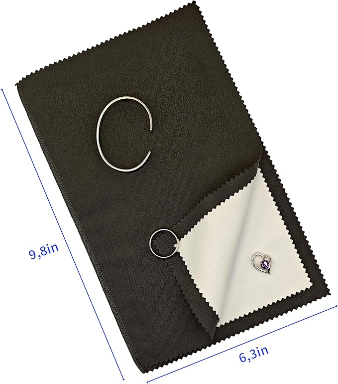 2PCS Polishing Cleaning Cloth for Gold, Silver, and Platinum Jewelry, Eco Friendly Large Cleaner Cloth 6.3 x 9.8 in. Keeps Jewelry Clean and Shiny (Orange)