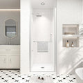 Frameless Pivot Shower Door 26"-28" Wx72 H,1/4"(6mm) Clear Nano Coated (SGCC) Tempered Glass,Reversible Swing Shower Door for Walk-in Shower,Modern Brushed Nickel Finish