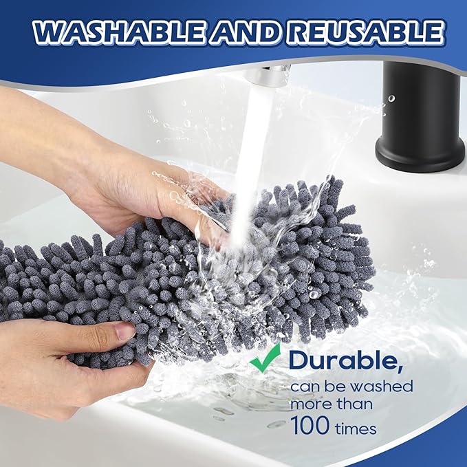 Reusable Microfiber Duster Refills Compatible with for MR.SIGA & OXO Duster- Washable Dusters Refill for MR.SIGA Lint Free Microfiber Duster for Cleaning, 2 Pack (Handle is Not Included)