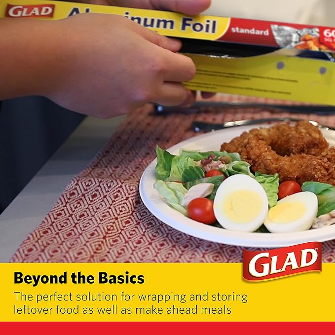 Glad Aluminum Foil, 60 Square Feet | Aluminum Foil For Grilling, Roasting, Baking