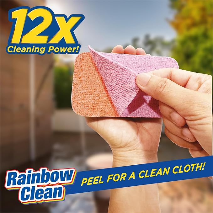 Multilayered Microfiber Cleaning Pads – 2 Pack of Ultra-Absorbent, Reusable for Wet or Dry Use, Ideal for Blinds, Kitchen, Home Surfaces – 12 Tearable Layers for Cleaning - Combo