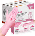 Disposable Nitrile Dishwashing Gloves, Extended 12 Inches Cuff, 6-mil, Cherry Blossom Cleaning Gloves, Latex-Free