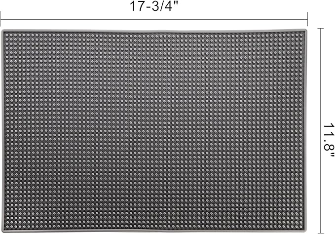 Tebery 3 Pack Rubber Bar Mat 18 x 12, Thick Durable and Stylish Bar Service Spill Mat. Non Slip, Non-Toxic, Grey Service Mat for Coffee, Bars, Restaurants Counter Top