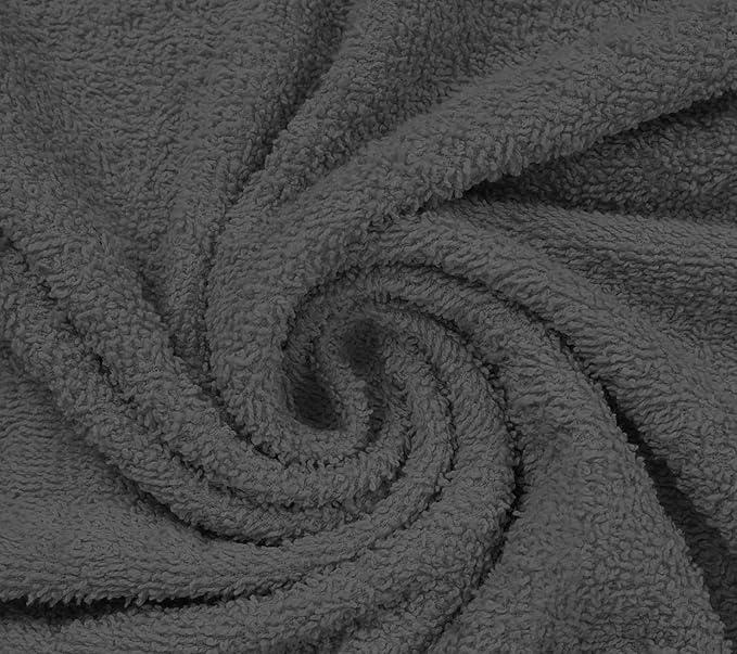 Basic Medium Bath Towels 24x48 Inches – Pack of 6 – Grey Color – Soft and Absorbent Multipurpose Cotton Towels for Bathroom, Spa, Gym, Salon, Hotel, Clinics and Everyday Use