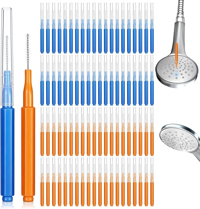 80Pcs Shower Head Cleaner Tool,Heavy Duty Multifunctional Shower Head Cleaning Brush Anti-Clogging Nozzle Professional Grade Bristles for Deep Cleaning Small Holes, Gaps for Household Bathroom