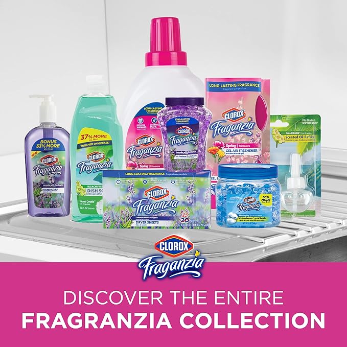 Clorox Fraganzia Crystal Beads Air Freshener, Long Lasting Room Deodorizer and Odor Eliminator Gel Beads to Freshen Home, Car, or Office, Island Orchid Scent, 12 Fl Oz - 12 Pack