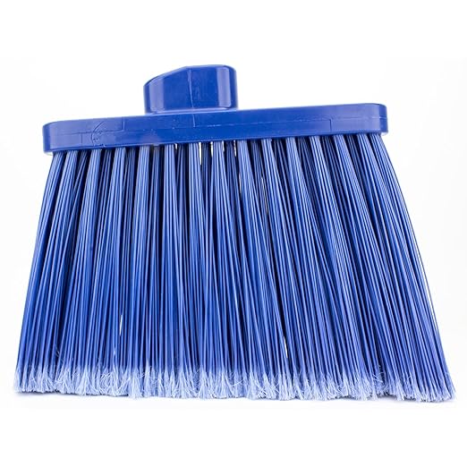 SPARTA Plastic Broom Head, Angled, Flagged for Small Debris Indoor, Outdoor, Home, Restaurant, Lobby, Office, 12 Inches, Blue, (Pack of 12)