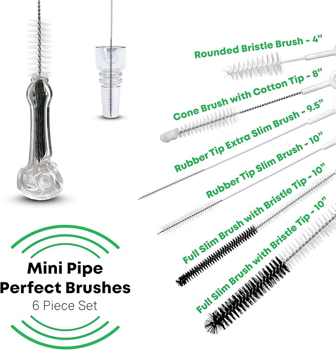 P.Perfect | Mini 6pcs Brush Pack | Non-Scratching | Pipe Cleaner for Small Pipe and Tube Cleaning Brush Kit, ASC132PN22