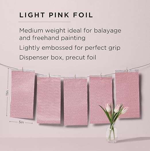 Fromm Pop Up Hair Foils, Light Pink Foils, Cosmetology Supplies, Hairstylist Essentials, Lightweight, Ideal for Highlighting and Coloring, Precut, 5" x 11", 500 Foil Sheets