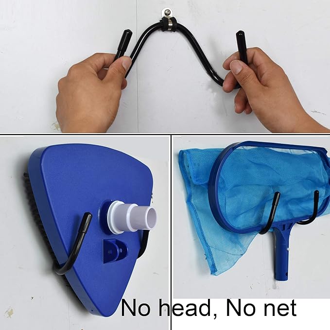 YYST Pool Tool Organizer Holder Pool Cleaning Accessory Organizer Holder Rack - Store Poles, Brushes, Nets, Vacuum Heads,Leaf Rakes, Skimmers, etc (4)
