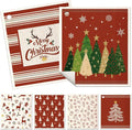 6 Pack Christmas Swedish Dishcloths for Kitchen - Reusable Dish Cloths for Washing Dishes Absorbent Cute Holiday Kitchen Towels Cleaning Sponge, Red Xmas Theme