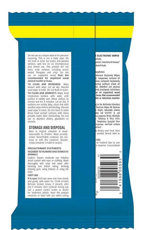Weiman Disinfecting Electronic Wipes - Safely Clean Your Screen, Laptop, Computer, TV, Equipment-Electronic Cleaner Wipes