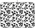 Eucalyptus Leaves Dish Drying Mat for Kitchen Countertop 18x24 Black White Floral Leaf Large Drying Mat Reusable Quick Dry Dish Sink Absorbent Mats Dishwasher Easy Clean Decorative Home Essentials