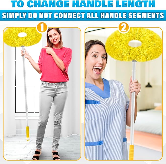Ceiling Fan Duster Tool - Ceiling Fan Cleaner Duster or Effortless Dust Removal, Adjustable Length (up to 50 Inch Ergonomic Handle), Easy to Use and Store, Durable and Lightweight Microfiber