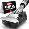 GRILLART Grill Brush and Scraper with Deluxe Handle, Safe Wire Grill Brush BBQ Cleaning Brush Grill Grate Cleaner for Gas Infrared Charcoal Porcelain Grills, BR-8529