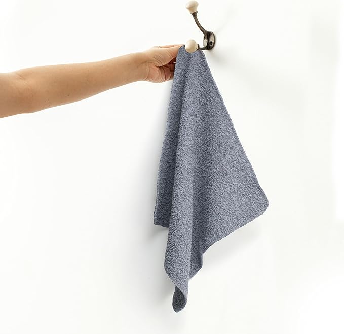 Textila Terry Wash Cloths – Pack of 10, Cool Grey, 12x12 Inches – Soft, Absorbent & Multipurpose Cotton Washcloths for Face, Hand, Bath, Kitchen, Spa, Gym & Hotel Use