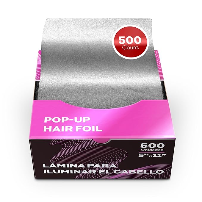 Stock Your Home 500 Count Aluminum Foil for Hair Highlighting, 5” Pop Up Foil Sheets for Salon or Home Use, Disposable Hair Foils for Highlighting and Coloring Hair, Tin Foil for Hair Stylist