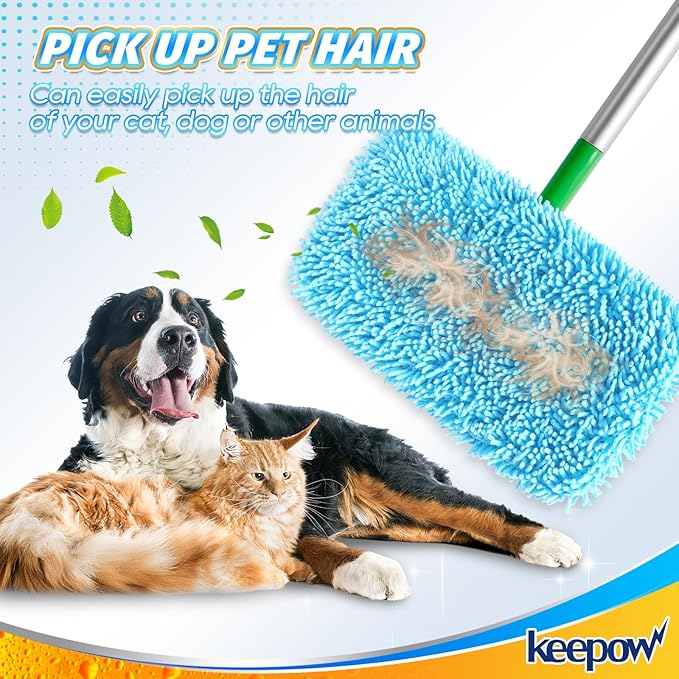KEEPOW Wet Pads Refill for Swiffer Sweeper Mop and Sweep & Mop Deluxe - Dry Sweeping Cloths for Floor Mopping and Cleaning - Pet Heavy Duty Pads Refills, Upgraded Reusable (6 Pack)
