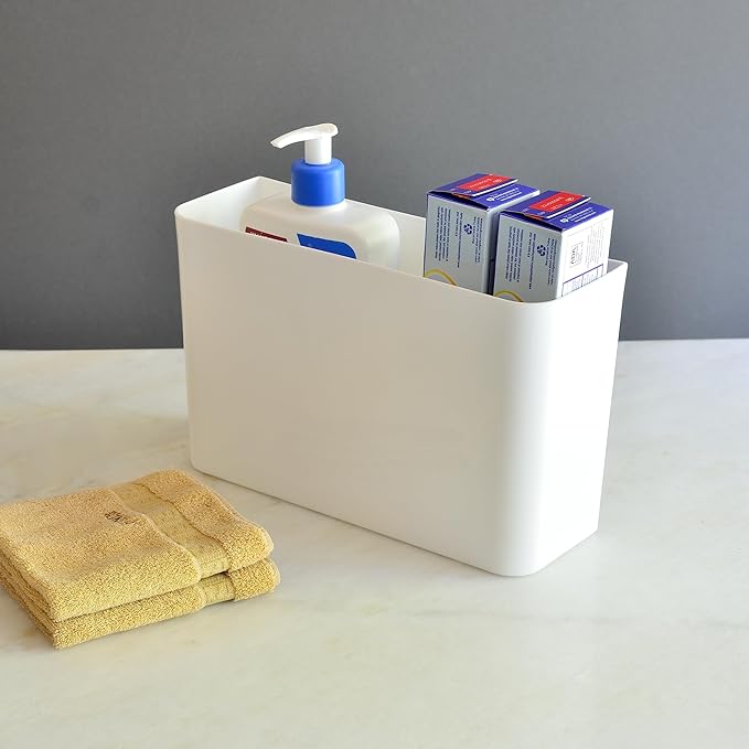 Youngever Plastic Adhesive Storage Organizer Bin for Cabinet, Pantry, Organizer for Ziplock Bag, Plastic and Paper Wrap, Aluminum Foil, Cleaning Brushes, Kitchen Gadgets