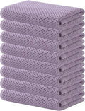 Kitinjoy 100% Cotton Waffle Weave Kitchen Hand Towels (13 X 28 Inches, Lavender), 8-Pack Super Soft and Absorbent Dish Towel for Drying Dishes