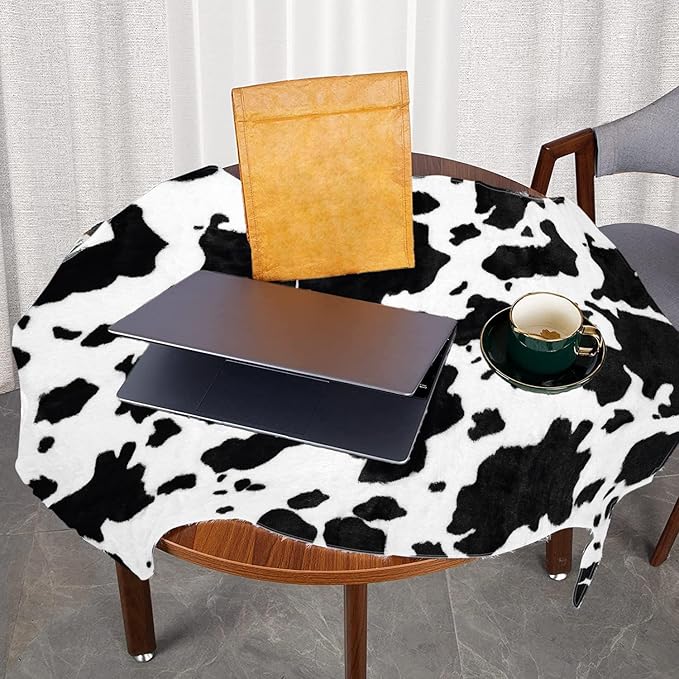 MACEVIA Faux Cowhide Rug,Cute Cow Print Rugs Animal Area Carpet Western Decor for Living Room Bedroom Non-Slip 43.3" L x 29.5" W(3.6ft x 2.4ft)