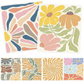 Boho Floral Swedish Dishcloths for Kitchen, 6PCS Retro Groovy Swedish Dish Cloths Gift Set, Reusable Absorbent Cellulose Sponge Dish Towel for Home Cleaning(7.8 X 7 Inches)