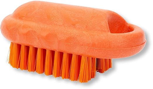 SPARTA Nail Scrub Brush Commercial-Grade, Heavy-Duty Hand and Fingernail Brush with Stiff Bristles for Gardeners, Mechanics, And Foodservice Personnel, Plastic, 5 Inches, Orange