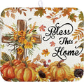Fall Drying Mat for Kitchen Counter Autumn Thanksgiving Pumpkin Cross Dish Mat Sunflower Maple Leaf Absorbent Microfiber Dish Draining Mat Reusable Dishes Pad Medium 16"x18"