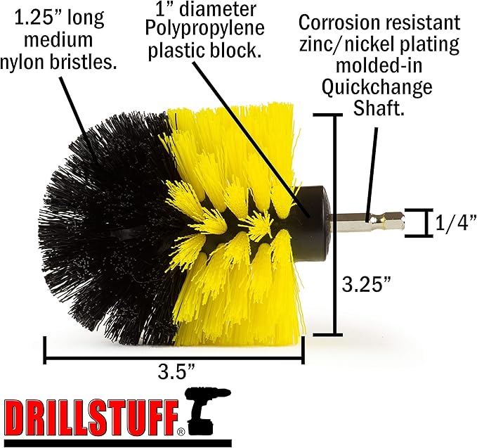 Bathroom Accessories - Cleaning Supplies - Tile Scrubber - Grout Cleaner - Bathtub Cleaner - Sink Cleaning Brush - Shower Cleaner Brush - Scrub Brush - Fiberglass Cleaning Brush - Tub Scrubbing Brush