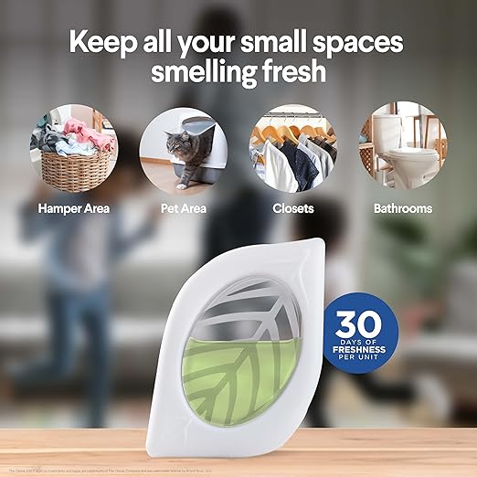 Clorox Fraganzia Small Rooms Air Freshener, White Lily Bloom Scent - Peel & Place Air Freshener, No-Plug, Battery-Free for Closets, Laundry Room, Entry Way, Bathroom, 0.25 Fl Oz Each, 24 Count