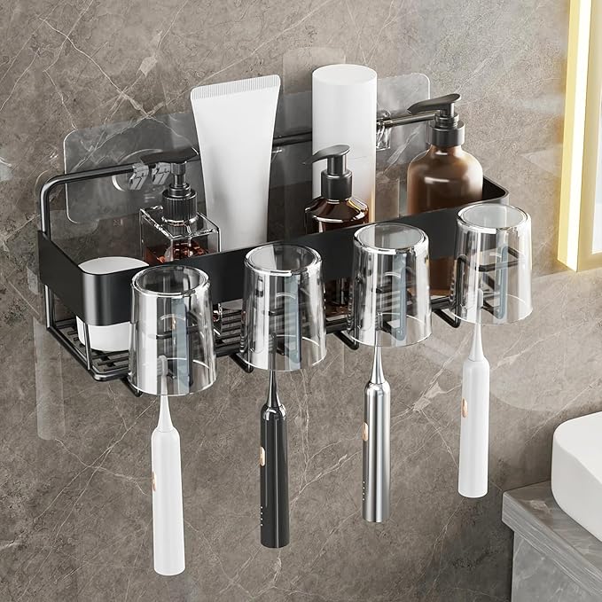 9 Pack Shower Caddy Adhesive Hooks Replacement, Shower Shelf Adhesive Replacement, Strong Adhesive Hooks for Caddy Shelves Rack Basket Holder