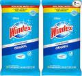Windex Glass Wipes, Pre-Moistened | Original Scent | 38 Count | Pack of 2