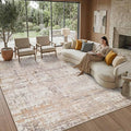 8x10 Modern Abstract Area Rugs,Large Soft Rugs for Living Room,Neutral Washable Rug,Beige Rugs for Bedroom Dining Room, Non-Slip Foldable Thin Indoor Carpet, Stain Resistant(Beige Grey)