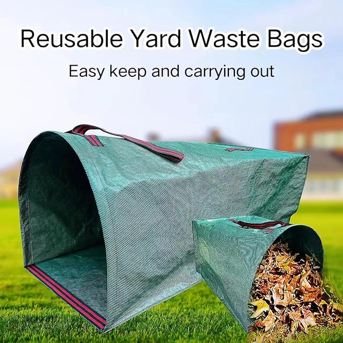 4-Pack leaf collectors,Large Yard Dustpan-Type 53-Gallon Garden Bag for Collecting Leaves，Reuseable Heavy Duty lawn and leaf bags，Garden Waste Container for Clean Up Outdoor Debris Grass Clippings