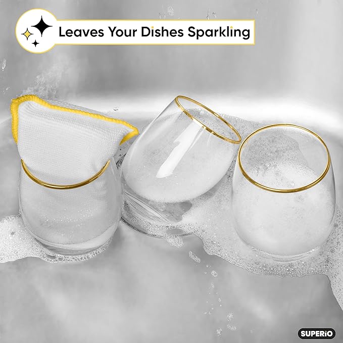 Microfiber Sponges for Dishes Kitchen Sponges Non-Scratch Sponge Dish Scrubber Heavy Duty Household Cleaning Sponges Multi-Purpose Cleaning Supplies Dish Sponge Kitchen Sponges Pack of 12