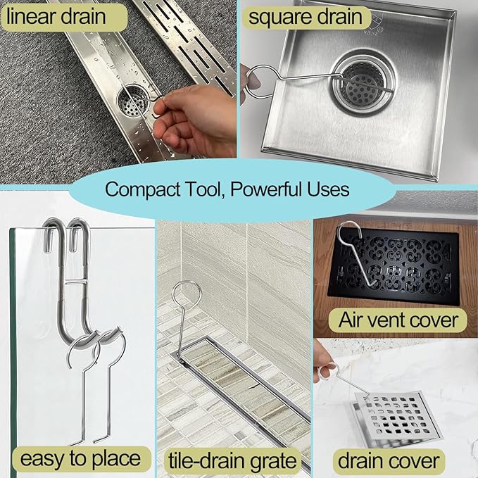 Neodrain Shower Drain Hair Catcher Hair and Debris Strainer only for Neodrain Shower Drains,Hair Trap, Hair Filter with Lifting Hook Key