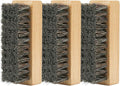 Shoe Brush for Cleaning, Horsehair Bristles Wooden Shine Shoe Brush Cleans Leather, Suede, Nubuck and Delicate Textiles - 3 Pack
