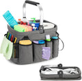 Cleaning Caddy Organizer with Handle, Cleaning Tote Bag with Multiple Pockets for Cleaning Supplies, Products Storage, Housekeepers, Car Cleaning, Grey