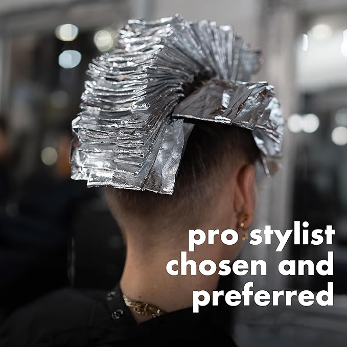 Colortrak Embossed Sheets Silver Aluminum Foil Pop-up Dispenser, 500 Pre-cut Sheets Non-slip Textured, for Hair Foil Coloring and Highlighting Applications Silver, 5 x 11
