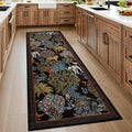 GarveeHome Jungle Rug 2x6 Kitchen Runner Rug Non Slip Washable Runners for Hallways, Animal Print Runner Rugs with Rubber Backing Soft Low-Pile Forest Long Carpet for Bedroom Entryway Laundry, Black