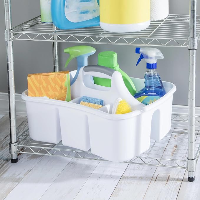 Caddy, Easy Carry, Handy Plastic Utility Storage, White