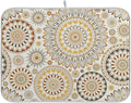 Mandala Ethnic Bohemian Ornament Dish Drying Mat for Kitchen Counter Absorbent Microfiber Drying Pad, Medium 16x18 in, Reversible Drainer Mats