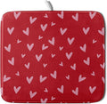 Valentines Dish Drying Mat for Kitchen Counter 16x18 Inch Valentine's Day Red Pink Love Heart Print Absorbent Reversible Microfiber Drying Mats Kitchen Countertop Protector Dishes Drainer Rack Pad