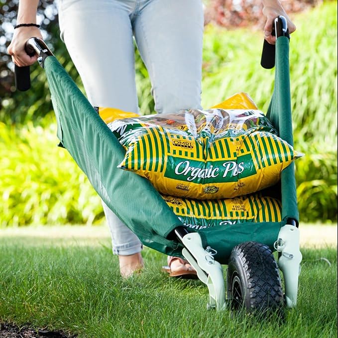 Allsop WheelEasy LE - Foldable Garden Cart (Wheelbarrow) with Easy Grip Handles