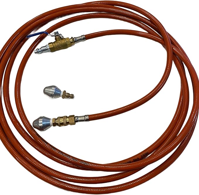 Professional 15' Quick Connect Hose for Dryer Vent Cleaning with Reverse and Forward Skipper Air Balls, Brass Fittings