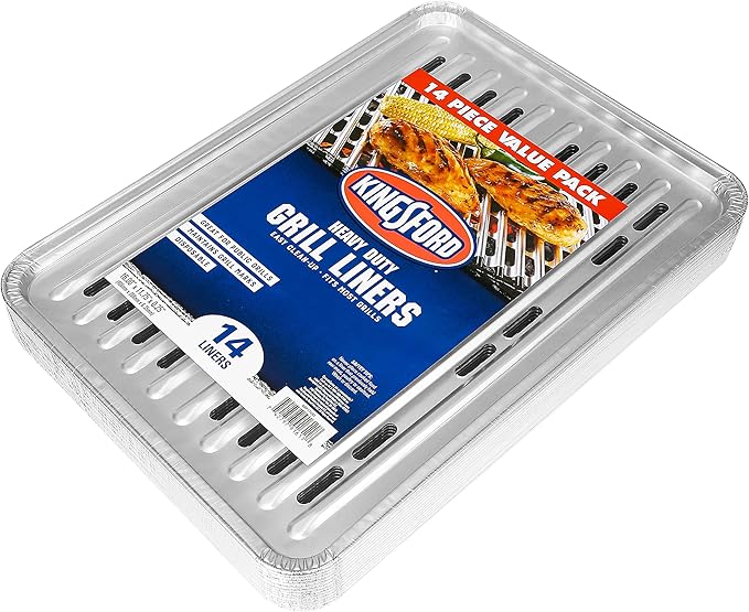 Kingsford Extra Tough Aluminum Grilling Foil Liners, 14ct | Foil Grill Liners For Grilling, Cooking, And Steaming | Kingsford Extra Tough Grilling Accessories